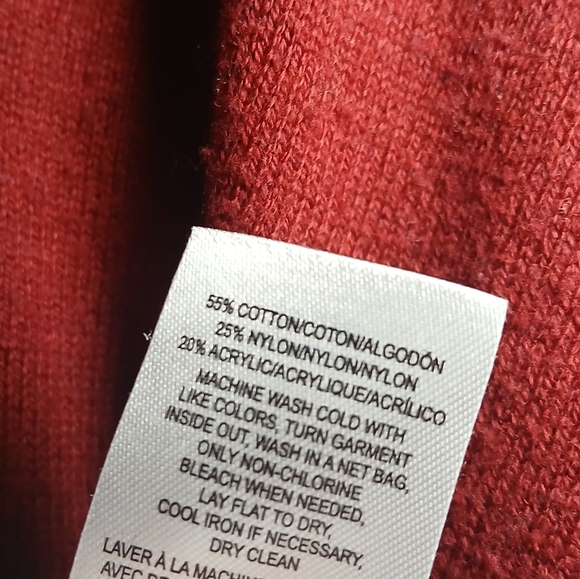 Lucky Brand 2 Piece Black and Red V Neck Sweater Set Cotton Blend Size Small - Picture 12 of 14